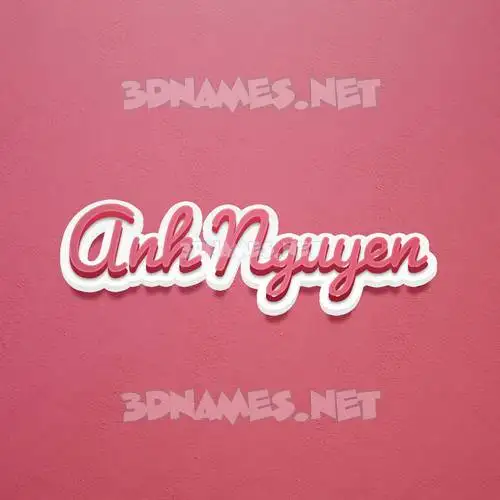 anh nguyen in Red Scribble style - 3D name wallpaper