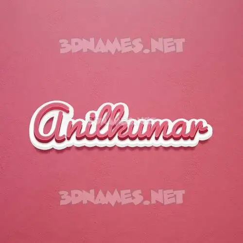 anilkumar in Red Scribble style - 3D name wallpaper
