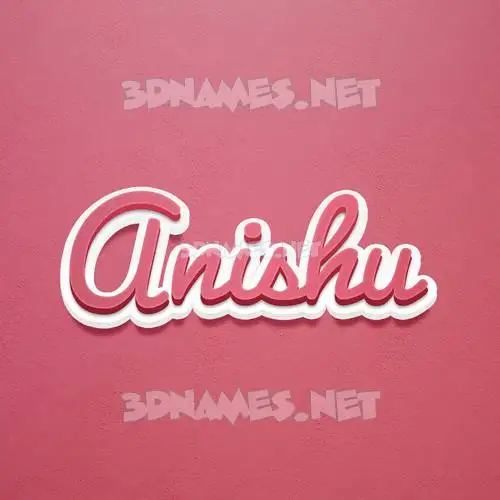 anishu in Red Scribble style - 3D name wallpaper