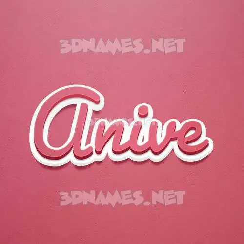 anive in Red Scribble style - 3D name wallpaper