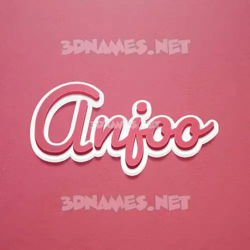 anjoo in Red Scribble style - 3D name wallpaper