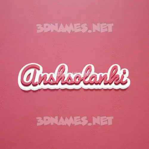 anshsolanki in Red Scribble style - 3D name wallpaper