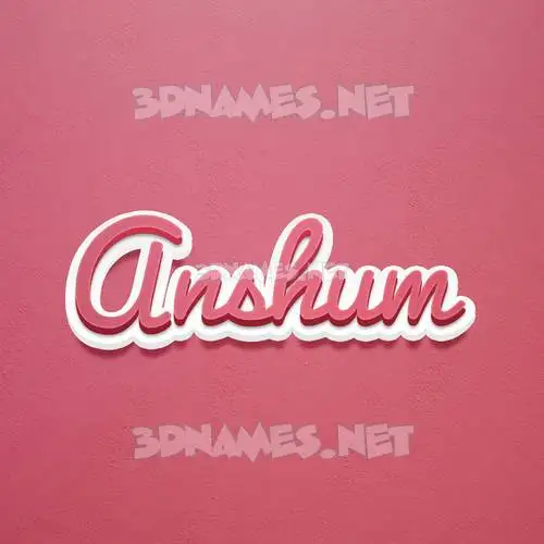 anshum in Red Scribble style - 3D name wallpaper