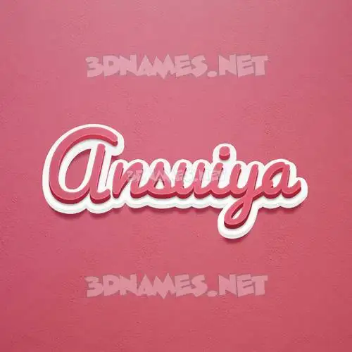 ansuiya in Red Scribble style - 3D name wallpaper