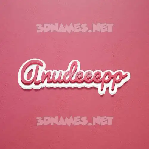 anudeeepp in Red Scribble style - 3D name wallpaper