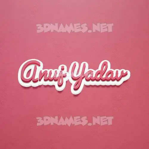 anuj yadav in Red Scribble style - 3D name wallpaper