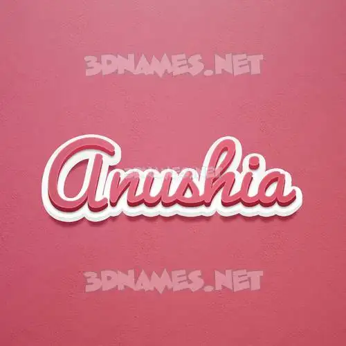 anushia in Red Scribble style - 3D name wallpaper