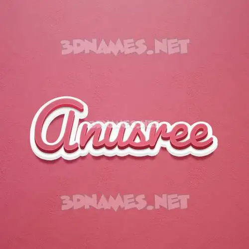 anusree in Red Scribble style - 3D name wallpaper