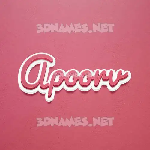 apoorv in Red Scribble style - 3D name wallpaper