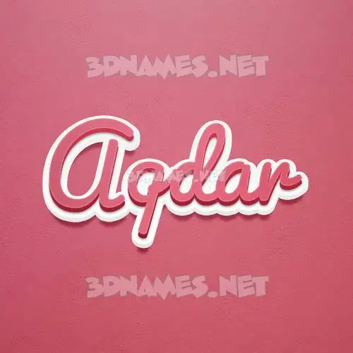 aqdar in Red Scribble style - 3D name wallpaper