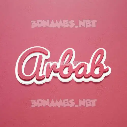 arbab in Red Scribble style - 3D name wallpaper