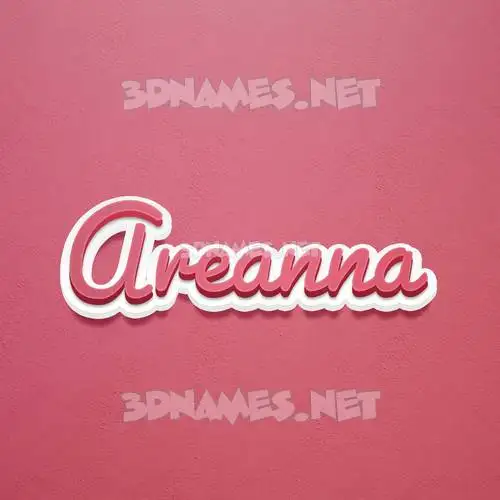 areanna in Red Scribble style - 3D name wallpaper