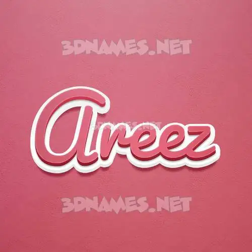 areez in Red Scribble style - 3D name wallpaper