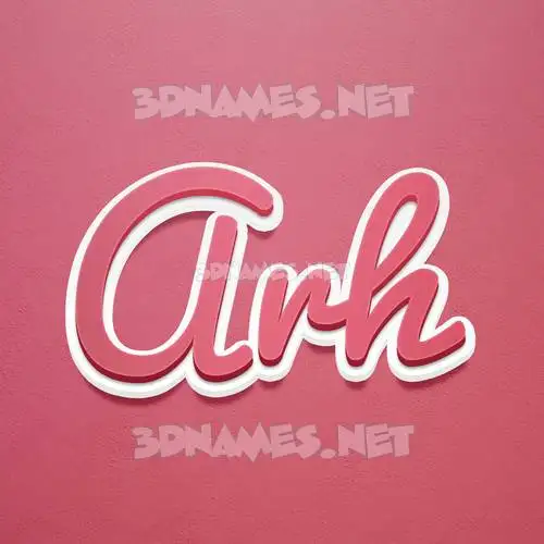 arh in Red Scribble style - 3D name wallpaper
