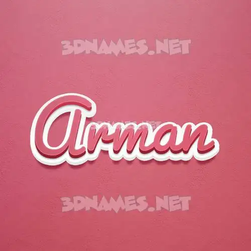 arman in Red Scribble style - 3D name wallpaper