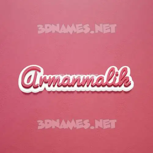 armanmalik in Red Scribble style - 3D name wallpaper