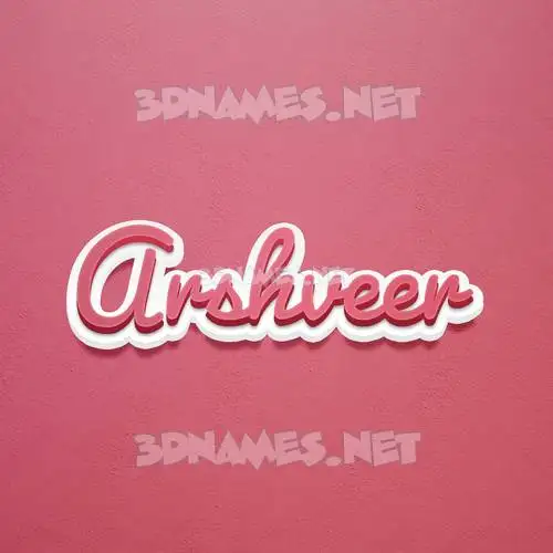 arshveer in Red Scribble style - 3D name wallpaper