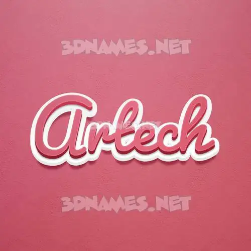 artech in Red Scribble style - 3D name wallpaper