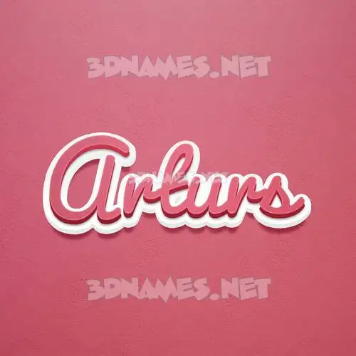 arturs in Red Scribble style - 3D name wallpaper