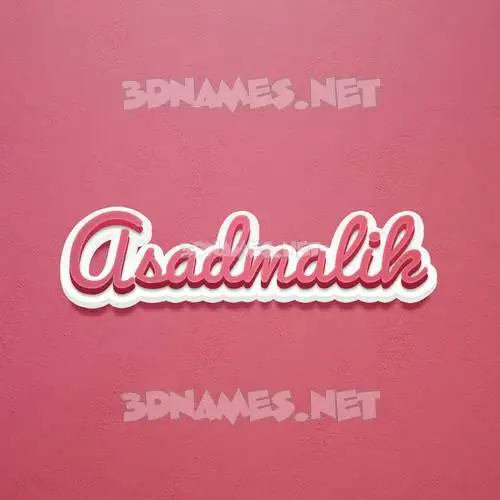 asadmalik in Red Scribble style - 3D name wallpaper