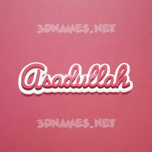 asadullah in Red Scribble style - 3D name wallpaper