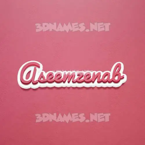 aseemzenab in Red Scribble style - 3D name wallpaper