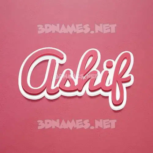 ashif in Red Scribble style - 3D name wallpaper