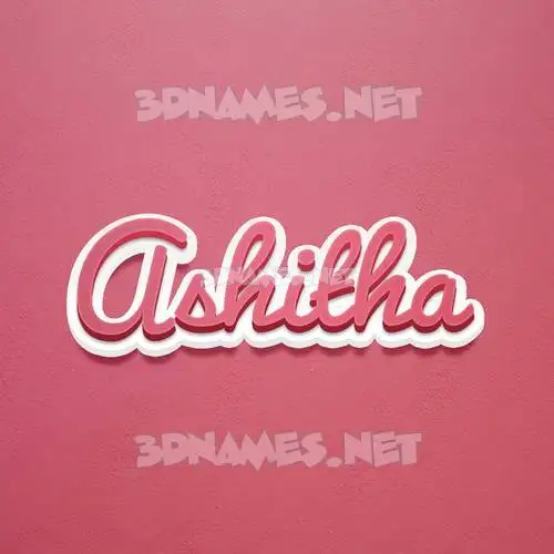 ashitha in Red Scribble style - 3D name wallpaper