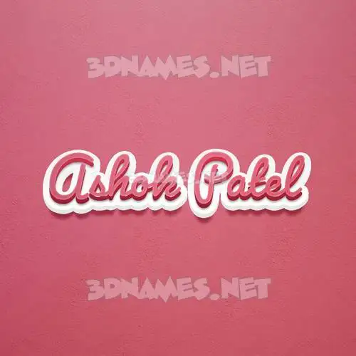 ashok patel in Red Scribble style - 3D name wallpaper