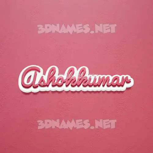 ashokkumar in Red Scribble style - 3D name wallpaper