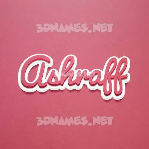 ashraff in Red Scribble style - 3D name wallpaper