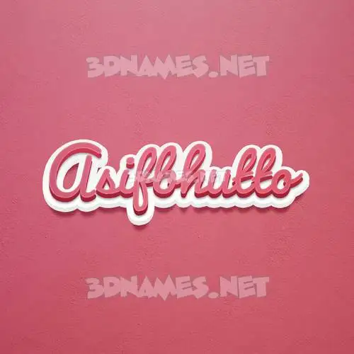 asifbhutto in Red Scribble style - 3D name wallpaper
