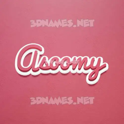 asoomy in Red Scribble style - 3D name wallpaper