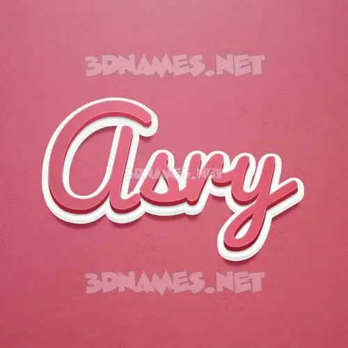asry in Red Scribble style - 3D name wallpaper