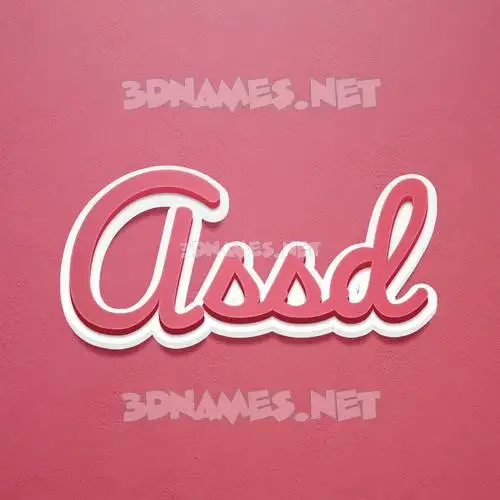 assd in Red Scribble style - 3D name wallpaper
