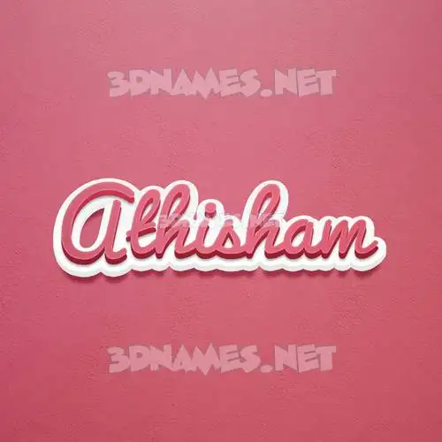 athisham in Red Scribble style - 3D name wallpaper