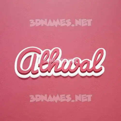 athwal in Red Scribble style - 3D name wallpaper