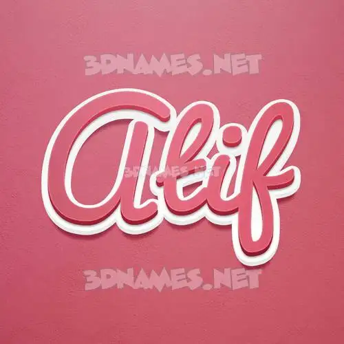 atif in Red Scribble style - 3D name wallpaper