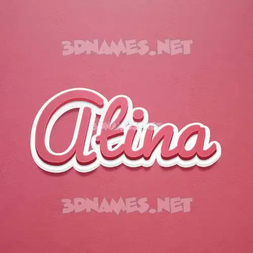 atina in Red Scribble style - 3D name wallpaper