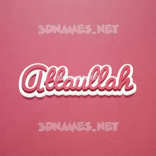 attaullah in Red Scribble style - 3D name wallpaper