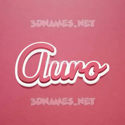 auro in Red Scribble style - 3D name wallpaper