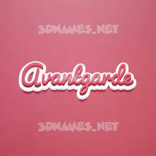 avantgarde in Red Scribble style - 3D name wallpaper