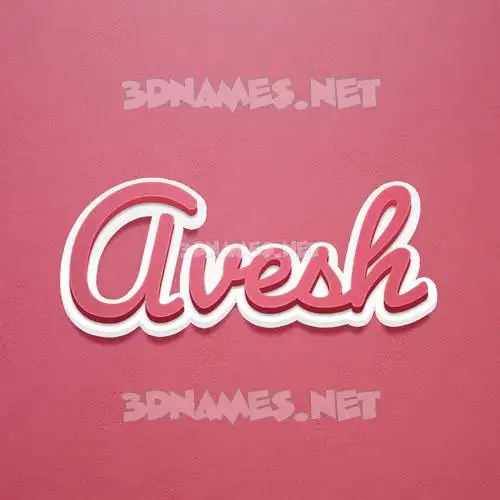 avesh in Red Scribble style - 3D name wallpaper