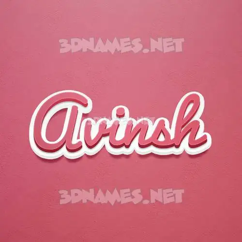 avinsh in Red Scribble style - 3D name wallpaper