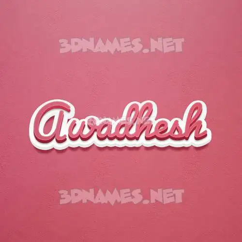 awadhesh in Red Scribble style - 3D name wallpaper