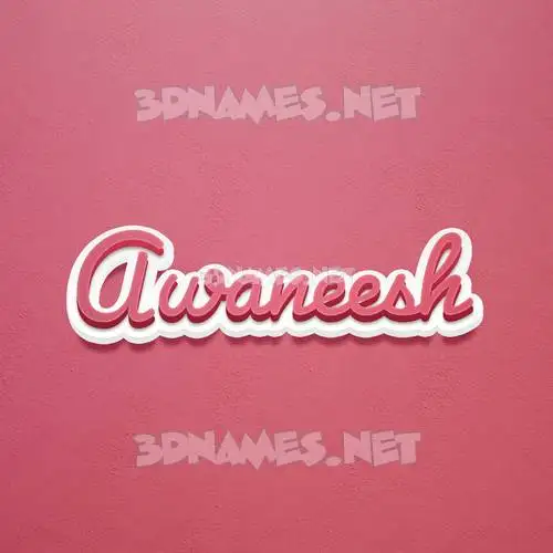 awaneesh in Red Scribble style - 3D name wallpaper