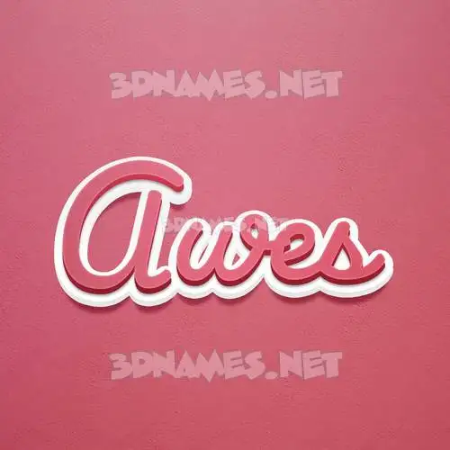 awes in Red Scribble style - 3D name wallpaper