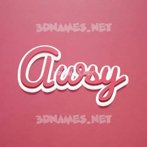 awsy in Red Scribble style - 3D name wallpaper