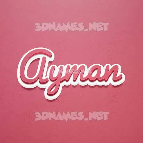 ayman in Red Scribble style - 3D name wallpaper