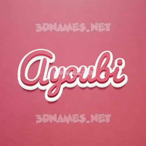 ayoubi in Red Scribble style - 3D name wallpaper